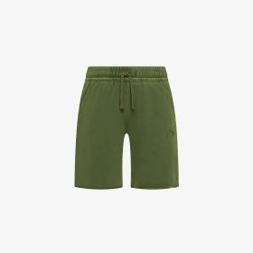 Dark green cotton fleece Bermuda shorts