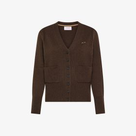 Cardigan in lana e cashmere testa di moro