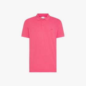 Polo in cotone fucsia con dettagli a contrasto