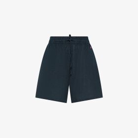 Shorts in jersey di lino blu navy