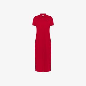 Red cotton piqué polo dress