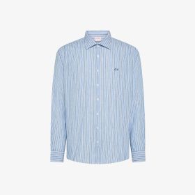 Light blue/white striped linen shirt