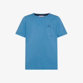 Avio blue cotton jersey T-shirt