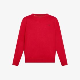 Maglia in cotone e lana rosso fuoco