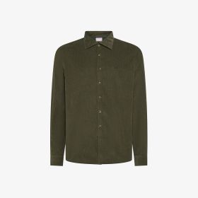 Camicia in velluto di cotone militare scuro