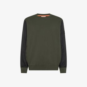 Felpa in cotone e nylon militare scuro