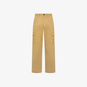Pantaloni cargo in cotone stretch beige