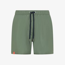Military green nylon beach shorts
