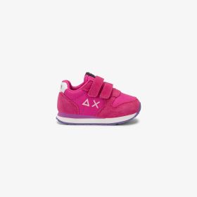 Sneaker First Step Girl's Ally Solid in nylon e suede fuxia scuro