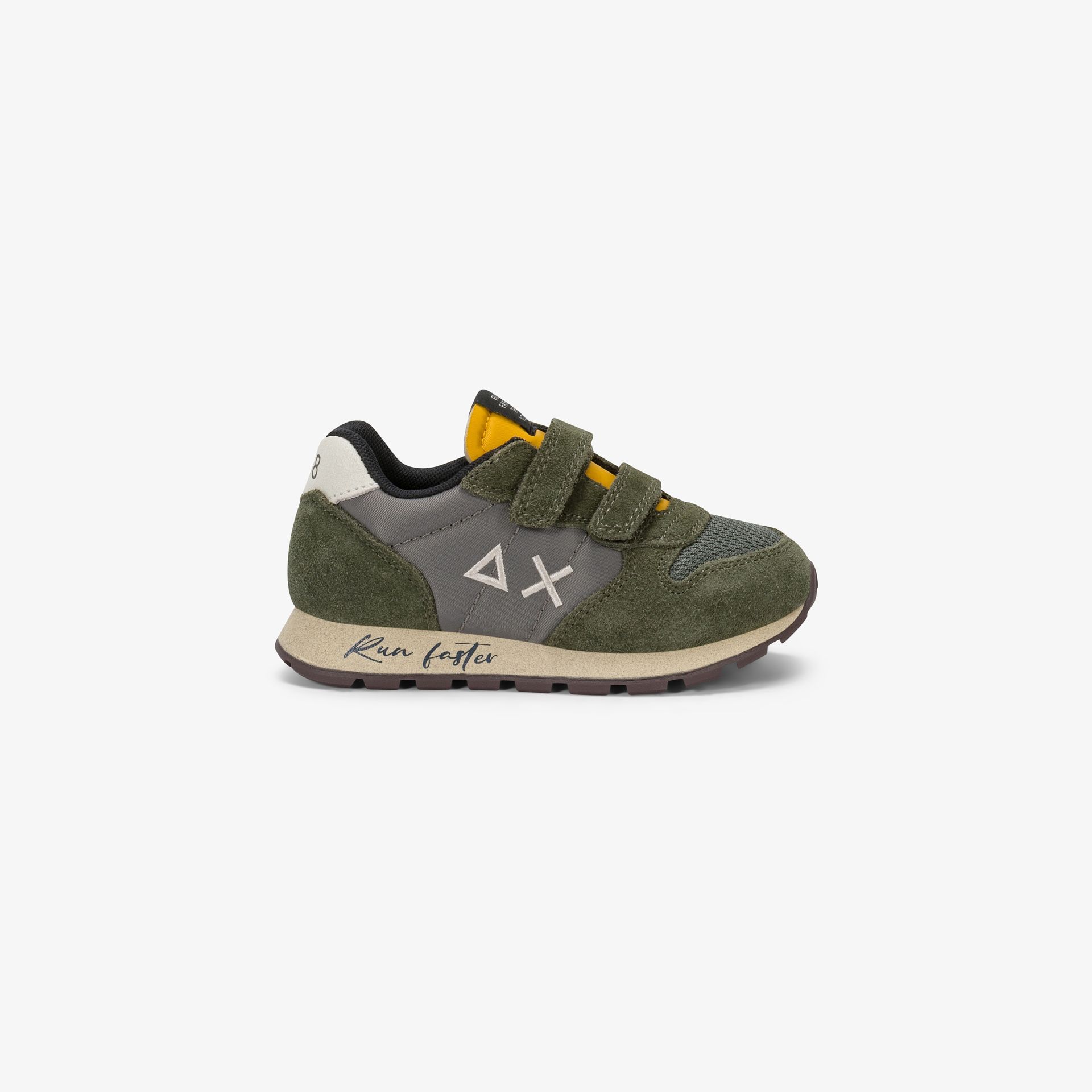 Sneaker Boy's Tom Vintage in nylon e suede verde militare scuro