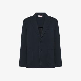 Navy blue cotton piqué blazer