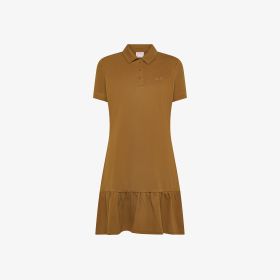 Fox brown cotton piqué polo dress