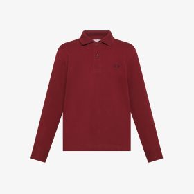 Polo in piquet di cotone con patch bordeaux