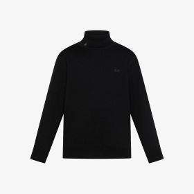 Maglia dolcevita in cotone e lana nero