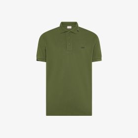 Polo con dettagli destroyed in cotone verde scuro
