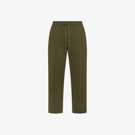 Dark military cotton drawstring trousers