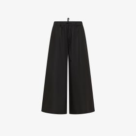 Pantaloni wide leg in heavy popeline nero