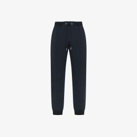 Pantaloni in piquet di cotone blu navy