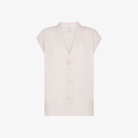 Pink ribbed wool and alpaca vest