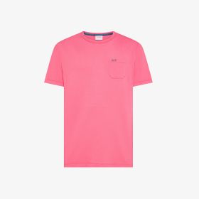 T-shirt girocollo in jersey fucsia