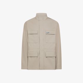 Stone grey soft shell field jacket