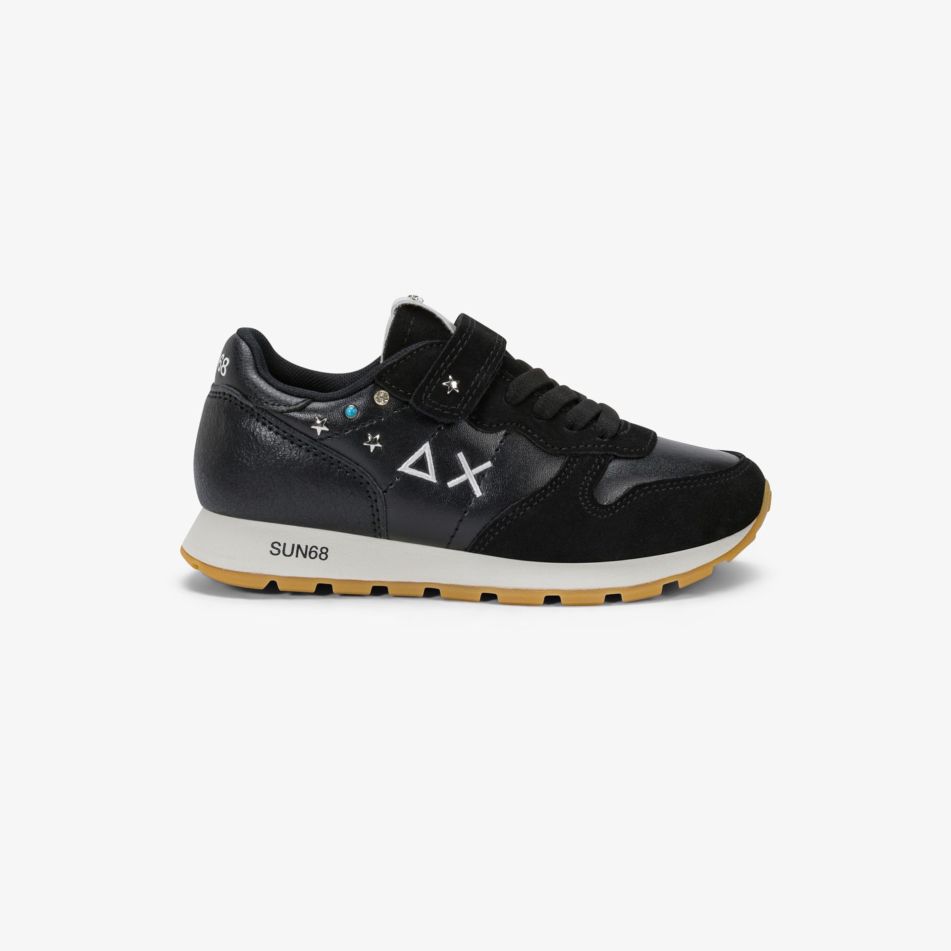 Sneaker Girl's Ally Studs in suede e PU nero
