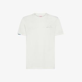 T-shirt in cotone vintage bianco panna