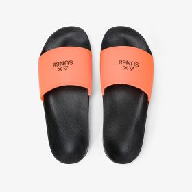 Black/orange fluo PU slides