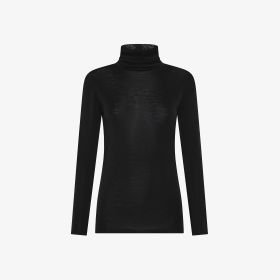 Black wool turtleneck t-shirt