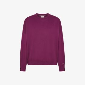 Maglia in filato di lana e cotone rosa ciclamino