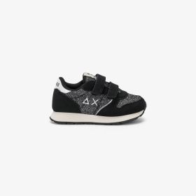 Black Baby Girl's Ally Glitter strap closure sneaker with logo