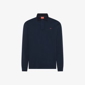 Polo in jersey effetto vintage navy blue