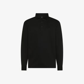 Polo in jersey di cotone nero