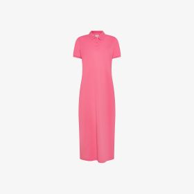 Fuchsia cotton piqué polo dress