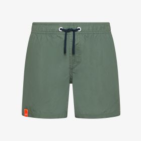 Military green nylon beach shorts