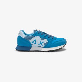 Sneaker Boy's Jaki Bicolor in mesh e suede turchese/blu avio scuro