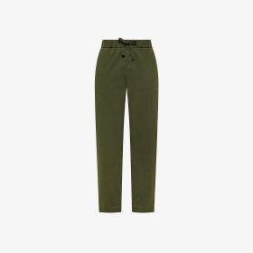 Pantaloni in cotone stretch con coulisse militare scuro