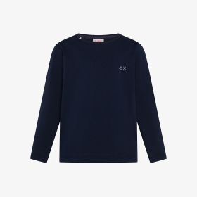 T-shirt in cotone con maniche lunghe navy blue