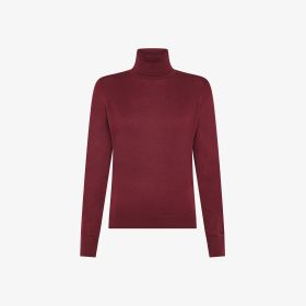 Maglia dolcevita in filato di misto lana bordeaux