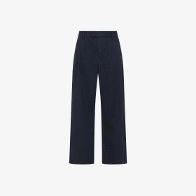 Pantaloni in cotone seersucker blu navy
