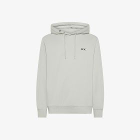 Felpa in cotone con cappuccio grigio chiaro