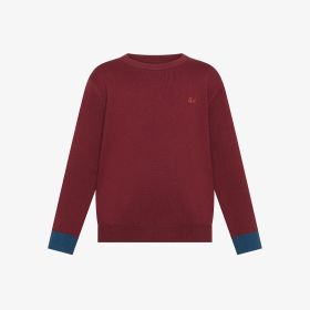Maglia in misto lana con patch bordeaux