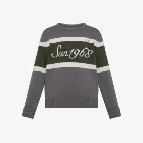 Maglia in lana e cashmere con logo grigio scuro