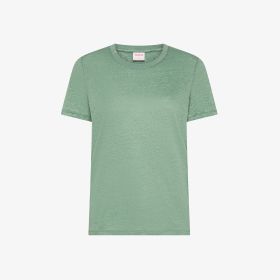 T-shirt in jersey di lino verde salvia