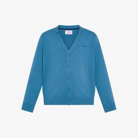 Avio blue cotton knit cardigan
