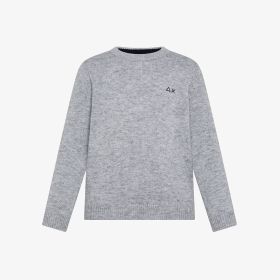 Maglia girocollo in lana e cashmere grigio chiaro