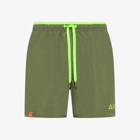 Shorts mare in nylon verde militare