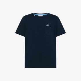 Navy blue cotton jersey T-shirt