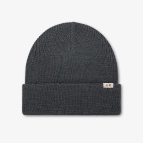 Berretto beanie in misto lana a costine grigio scuro