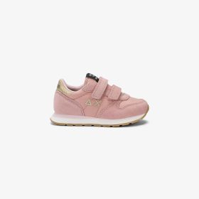 Sneaker Baby Girl's Ally Gold Silver con cinturini rosa